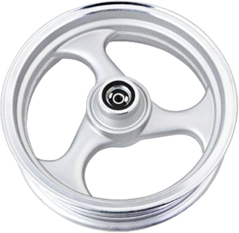 Minho Front Side Disc Brake Motorcycle 13 Inch Mt3.50x13 Wheel Hub in Steel Material Compatible with Chinese 4-stroke GY6 Engine Scooter Mopeds Jonway 125cc,Silver Color - Image 2